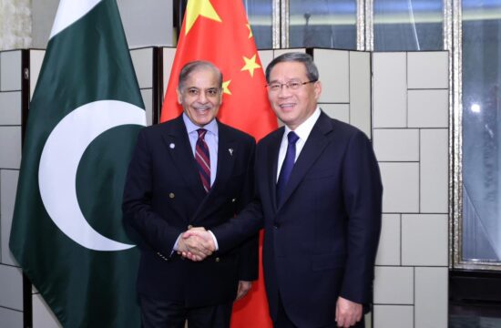 Pakistan Prime Minister Shehbaz Sharif with Chinese Premier Li Qiang