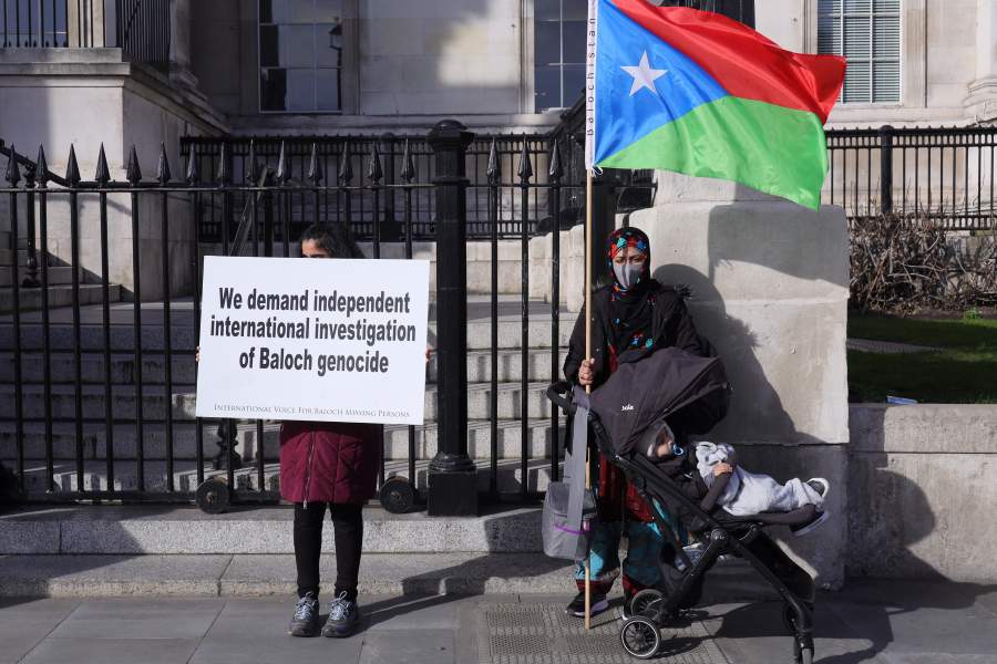 The Baloch protest at Trafalgar Square in London